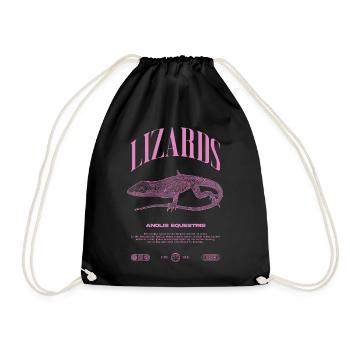 Cuban Knight Anole Reptile Keeper Lizard - Drawstring Bag - black - Front