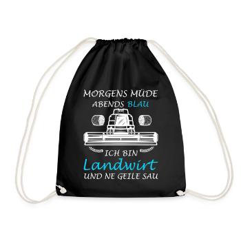 Farmer Agriculture Tractor Tractor Driver - Drawstring Bag - black - Front