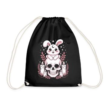 Kawaii Pastel Goth Bunny - Drawstring Bag - black - Front
