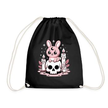 Kawaii Pastel Goth Bunny - Drawstring Bag - black - Front