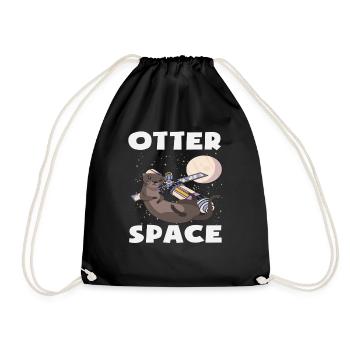 Loutre de mer dessin animé jeu de mots sur l’espace - Sac de sport léger - noir - Devant