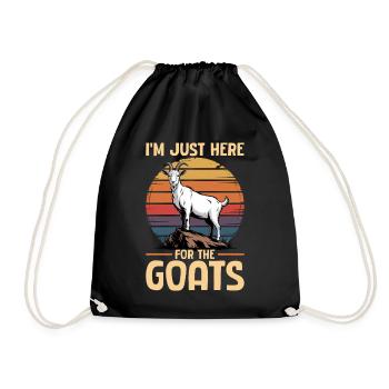 Funny Farm Animal Goat - Drawstring Bag - black - Front
