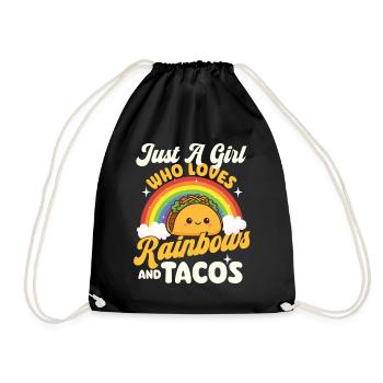 Juste une fille qui aime les arcs-en-ciel et les tacos - Sac de sport léger - noir - Devant