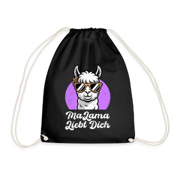 Soon to be mom MALAMA LOVES YOU Funny - Drawstring Bag - black - Front