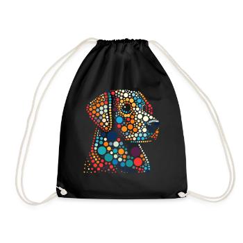 Fleckiges Hemd Vibrant Dot Skull Portrait - Turnbeutel - Schwarz - Vorne