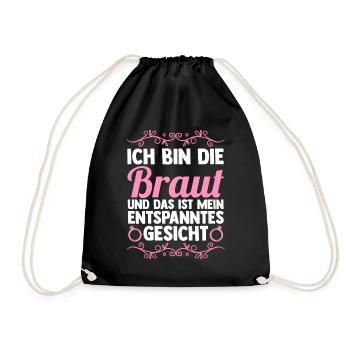 Bachelor Party Team Bride Hen Party - Drawstring Bag - black - Front