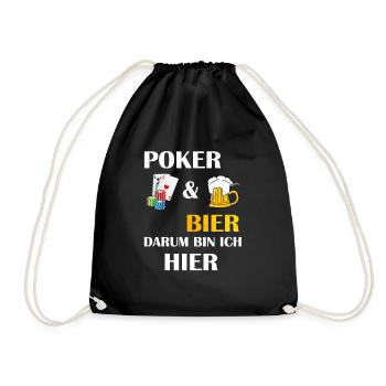 POKER ET BIÈRE, C’EST POURQUOI JE SUIS ICI Joueurs de poker - Sac de sport léger - noir - Devant