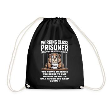 Monday Trapped Work Funny Work Outfit - Drawstring Bag - black - Front