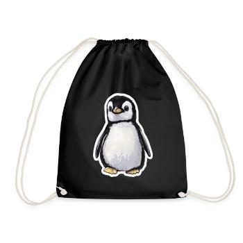 Pinguin - Turnbeutel - Schwarz - Vorne