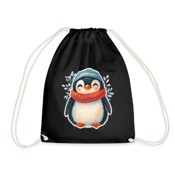 Pinguin - Turnbeutel - Schwarz - Vorne