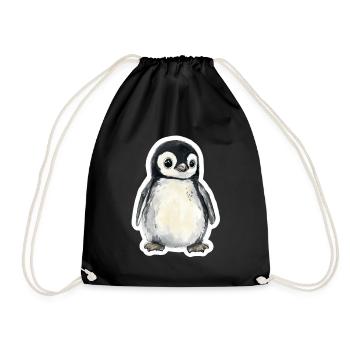 Pinguin - Turnbeutel - Schwarz - Vorne