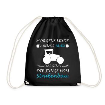 Road Construction Road Builder Construction Workers - Drawstring Bag - black - Front