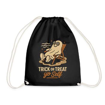 Trick Or Treat Yo Self Lazy Costume Drôle Dicton - Sac de sport léger - noir - Devant
