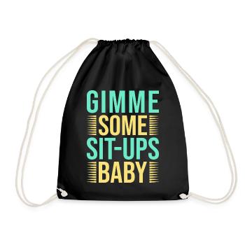 Fitness Fanatics Some Sit-Ups Baby Calisthenics - Drawstring Bag - black - Front
