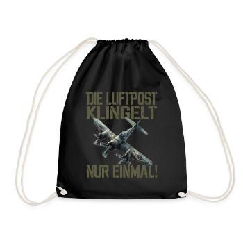 Airmail only rings once Plane - Drawstring Bag - black - Front