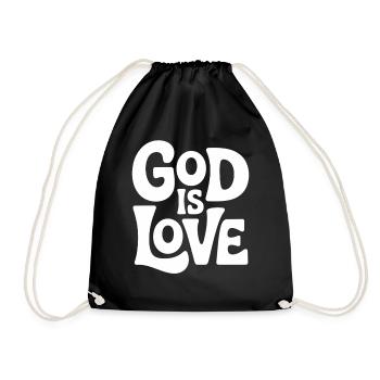God Is Love Jesus Christen Glaube - Turnbeutel - Schwarz - Vorne