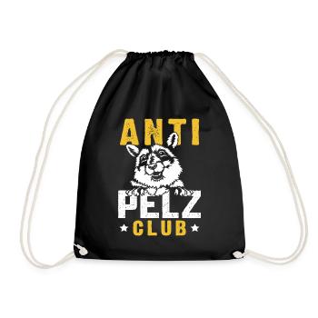 Tierschutz ANTI PELZ CLUB Anti Fur Lustig - Turnbeutel - Schwarz - Vorne