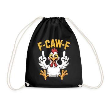 FCAW-F Rooster Cartoon - Drawstring Bag - black - Front