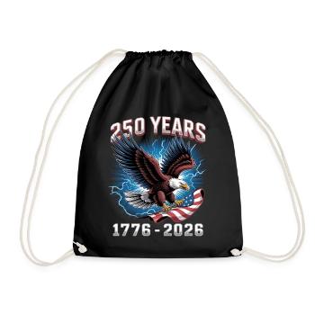 Adler mit Flagge – 250 Jahre - Turnbeutel - Schwarz - Vorne