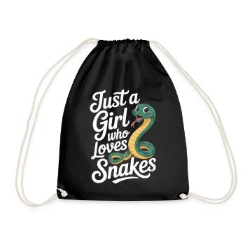 Snake Lover Shirt for Herp Girls and Reptile Fans - Drawstring Bag - black - Front
