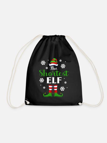 Elfe Elf Weihnachtsgeschenk - Turnbeutel - Schwarz