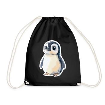 Pinguin - Turnbeutel - Schwarz - Vorne
