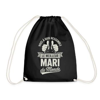 World's Best Husband Gift - Drawstring Bag - black - Front