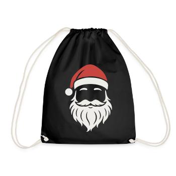 T-shirt visage de Père Noël Drôle Noël Père Noël - Sac de sport léger - noir - Devant