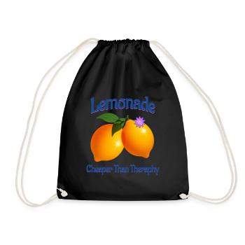 Lemonade Cheaper Than Theraphy Zitronenfrucht - Turnbeutel - Schwarz - Vorne