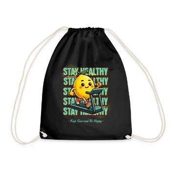 Limonade Lemonade Zitronen Design Stay Healthy - Turnbeutel - Schwarz - Vorne