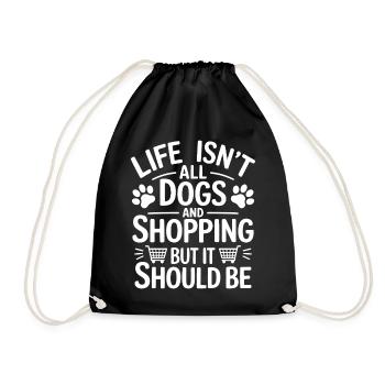 Shopping Dire Chiens Drôle Shopping Cadeau - Sac de sport léger - noir - Devant