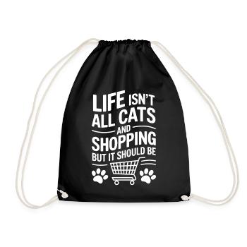 Shopping Dire Chats Drôle Shopping Cadeau - Sac de sport léger - noir - Devant