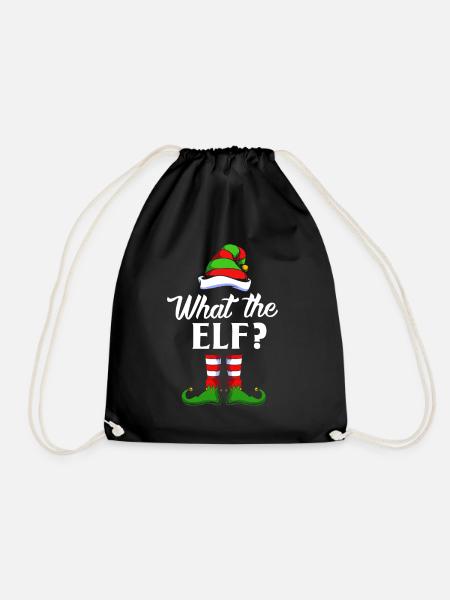 Elfe Elf Weihnachtsgeschenk - Turnbeutel - Schwarz