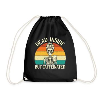 Dead Inside mais avec de l’humour noir contenant de la caféine - Sac de sport léger - noir - Devant