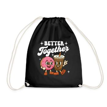 Mieux ensemble Mignon Café Paire Amour - Sac de sport léger - noir - Devant