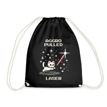 Aggro dessiné : Laser | L’instinct du chat - Sac de sport léger - noir - Devant
