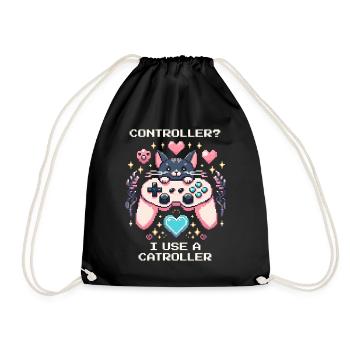 Catroller au lieu d’une manette | Chats Gamer Blague - Sac de sport léger - noir - Devant