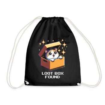 Boîte à butin trouvée | Humour de Cat Gaming - Sac de sport léger - noir - Devant