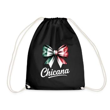 Chicana Bow Italy Flag Design - Drawstring Bag - black - Front