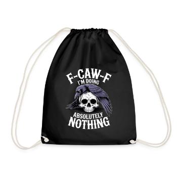 F-GAW-F Absolutely Nothing Skull Raven - Drawstring Bag - black - Front
