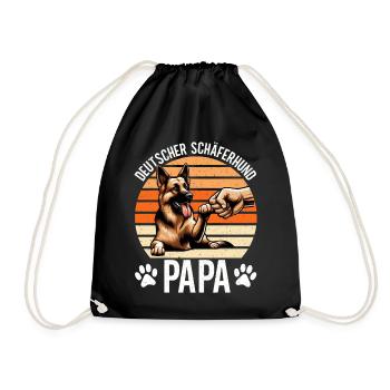 Deutscher Schäferhund Papa Vatertag Vater - Turnbeutel - Schwarz - Vorne