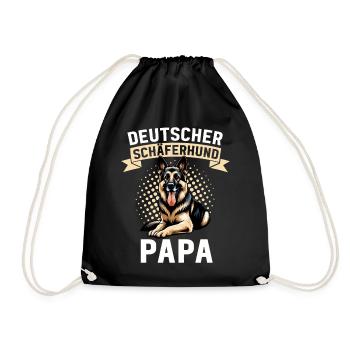 Deutscher Schäferhund Papa Vatertag Vater - Turnbeutel - Schwarz - Vorne