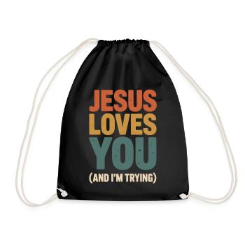 Jesus Loves You Tee - Turnbeutel - Schwarz - Vorne