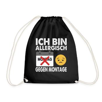 Ich bin allergisch gegen Montage - Turnbeutel - Schwarz - Vorne