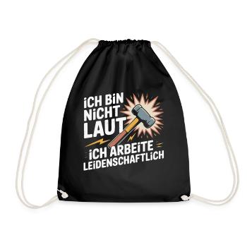 Leidenschaft statt Lärm – Hammer Motiv - Turnbeutel - Schwarz - Vorne