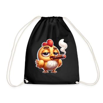 Chicken Cigar - Drawstring Bag - black - Front