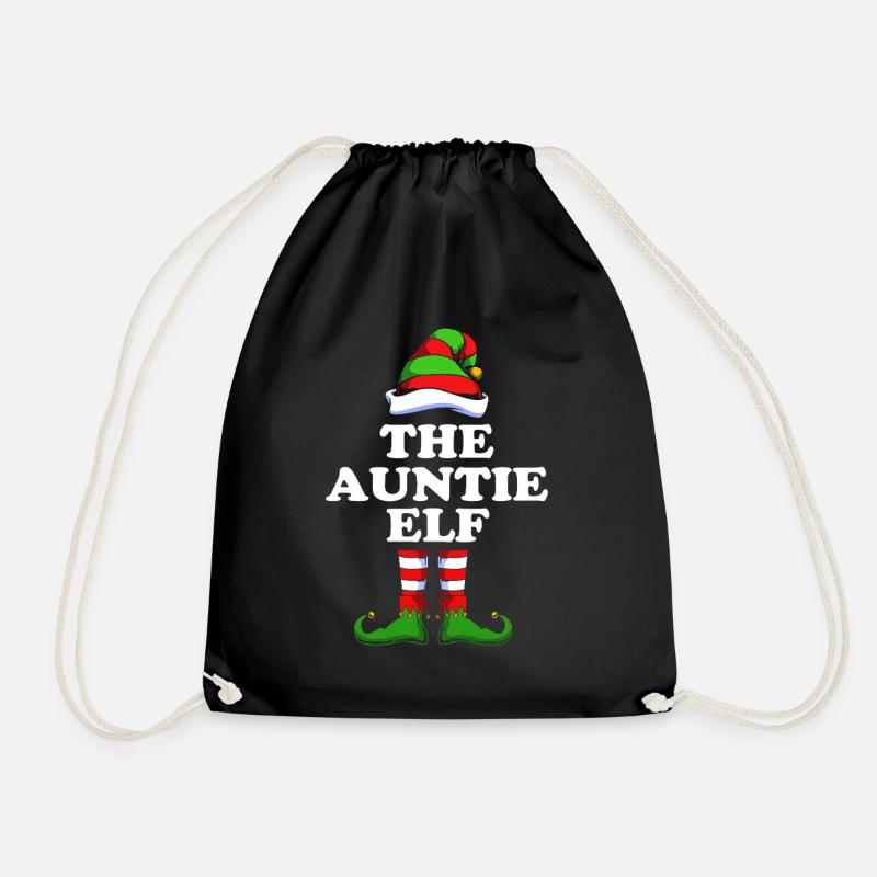 Tante Elfe Elf Weihnachtsgeschenk - Turnbeutel - Schwarz