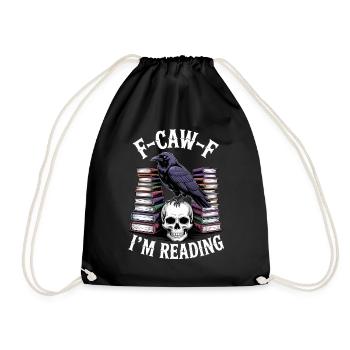 E-Caw-F: I’m Reading - Turnbeutel - Schwarz - Vorne