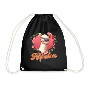 Alpaga Fan ALPAGA Femmes Lama Drôle - Sac de sport léger - noir - Devant