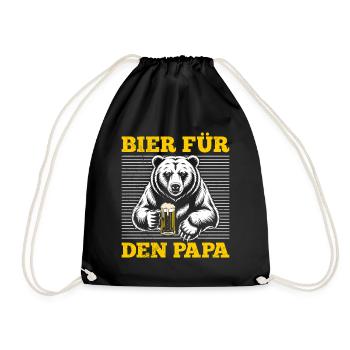 Beer drinkers BEER FOR DAD Fathers Funny - Drawstring Bag - black - Front